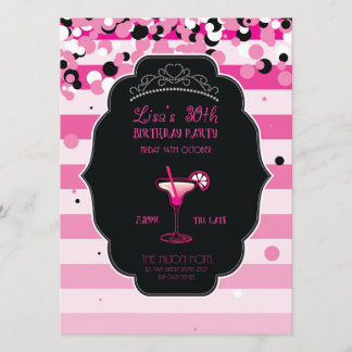 Pink - Girly - Adult - Birthday Party - Invitation