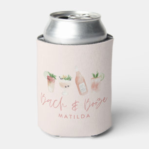 pink girly bach & booze bachelorette weekend chic can cooler