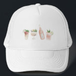 pink girly bach & booze bachelorette weekend chic  trucker hat<br><div class="desc">pink girly bach & booze bachelorette weekend chic modern stylish design. Beautiful,  classy illustrations,  part of a collection.</div>