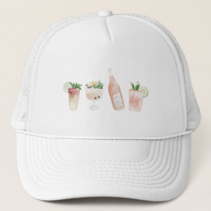 pink girly bach & booze bachelorette weekend chic  trucker hat