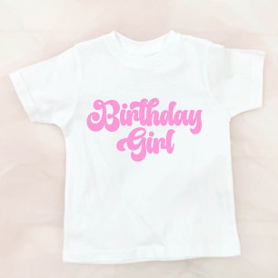 Pink Girly Birthday Girl 1st First Birthday T-Shirt