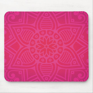 Pink Girly Boho Flower Design Mouse Mat