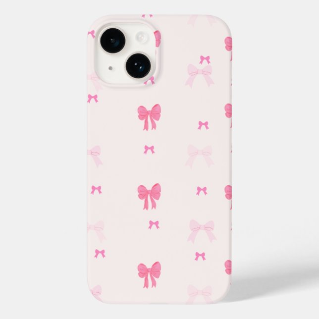 pink girly bow aesthetic phone case (Back)