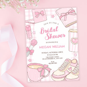 Pink girly bridal shower invitation