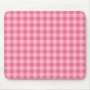 Pink girly chequered carbon fibre patterned mouse mat