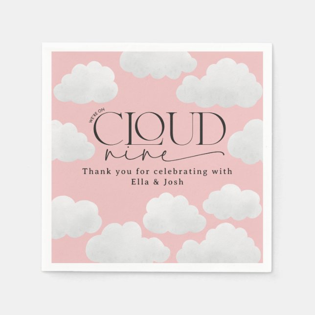 Pink Girly cloud nine shower modern stylish Napkin (Front)