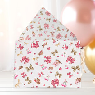 Pink Girly Cowgirl Boots Bows Coquette Pattern Large Gift Bag