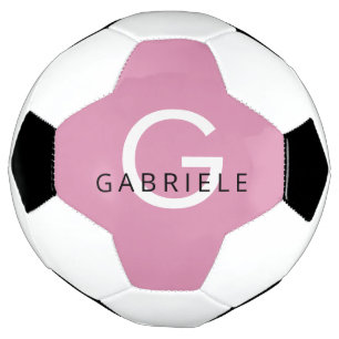 Pink Girly Custom Name and Monogram Letter Football