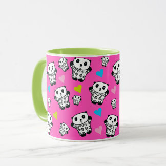 Pink Girly Cute Kawaii Panda Bear Love Hearts Mug