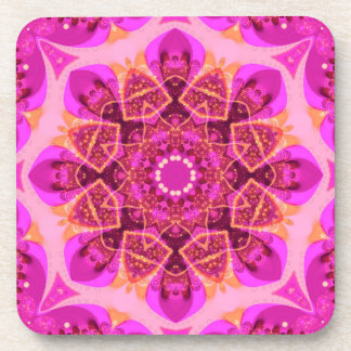 Pink Girly Delight Mandala Art : Set of Six Coaster