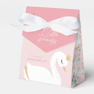Pink girly elegant photo beautiful swan party favour box