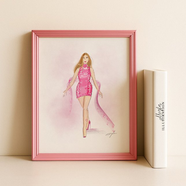 pink, girly, fashion sketch, poster (Creator Uploaded)