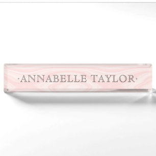 Pink Girly Feminine Business Company Nameplate