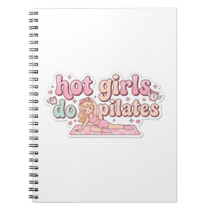 Pink Girly Fitness Planner, Pilates Girl Gift Notebook