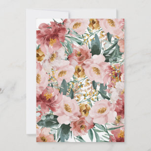 Pink girly floral photo graduation announcement