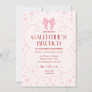 Pink Girly Galentine’s Day Brunch Invitation