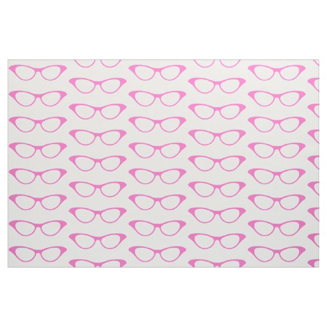Pink Girly Geek Glasses Fabric (Fat Quarter)