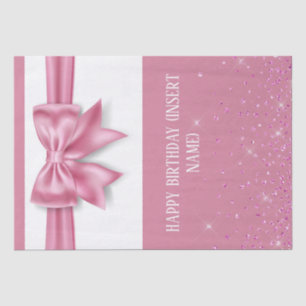 Pink girly girls birthday anniversary glitter glam tissue paper