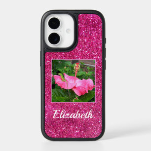 Pink Girly Glitter Beautiful Floral Custom Photo