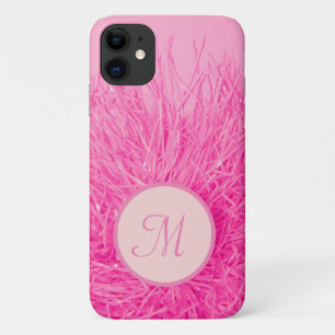 Pink Girly Hot Pink Monogram Personalised iPhone 11 Case