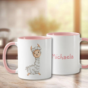 Pink Girly Llama Drawing Mug