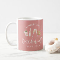 Pink girly modern champagne bachelorette stylish c