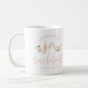Pink girly modern champagne bachelorette stylish coffee mug
