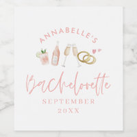 Pink girly modern Sparkling Wine bachelorette styl