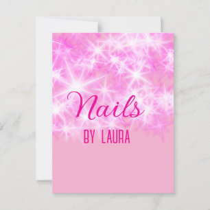 Pink girly pastel glitter nails add name website q postcard