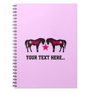 Pink Girly Personalised Horse Notebook