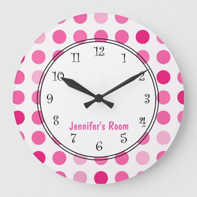 Pink Girly Personalized Clocks (Front)