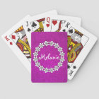 Pink girly playing cards with sparkly glitters