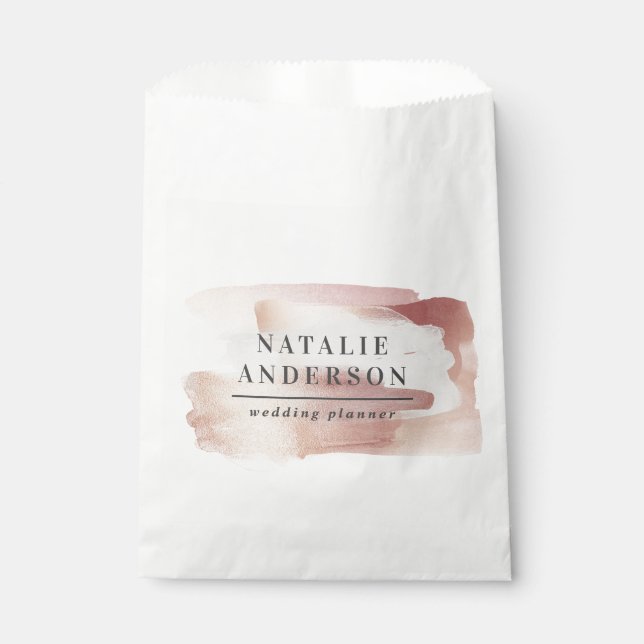 Pink girly rose gold modern stylish business  favour bags (Front)