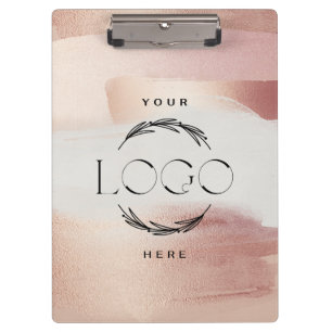 Pink girly rose gold modern stylish elegant clipboard