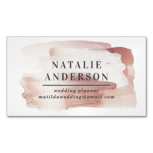 Pink girly rose gold modern stylish  	Magnetic business card
