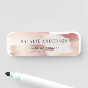 Pink girly rose gold modern stylish name tag