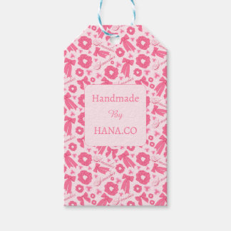 Pink Girly Scrunchies Pattern Cute Hair Accessory Gift Tags