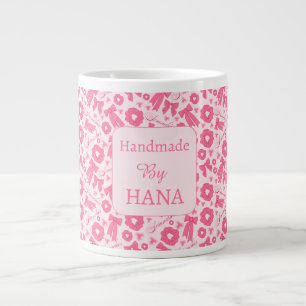 Pink Girly Scrunchies Pattern Cute Hair Accessory Large Coffee Mug