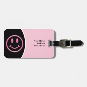 Pink Girly Smileface Tags