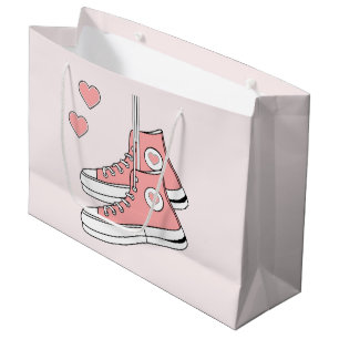 Pink Girly Sneakers Large Gift Bag