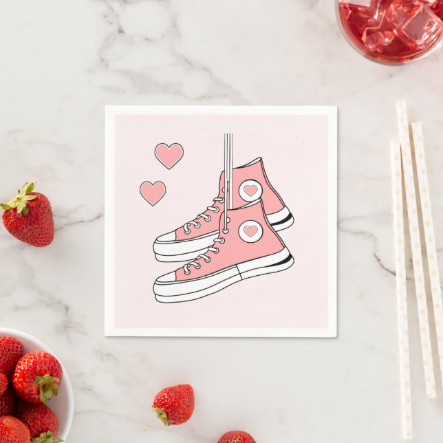 Pink Girly Sneakers Napkin (Insitu)