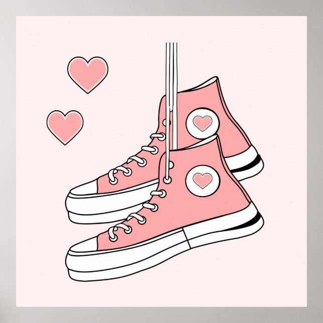 Pink Girly Sneakers Poster (Front)