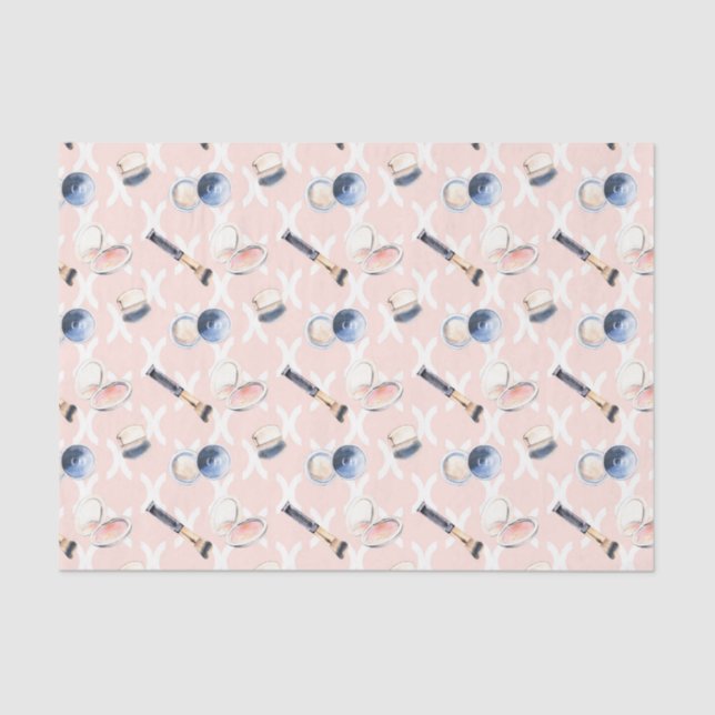 Pink Girly Things Makeup (Design 71 Pink Series) Tissue Paper (Front)