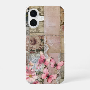 Pink Girly Vintage Abstract Art Collage iPhone 16 Case