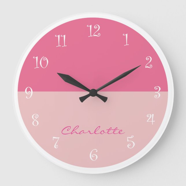 Pink Girly Wall Decor Clock (Front)