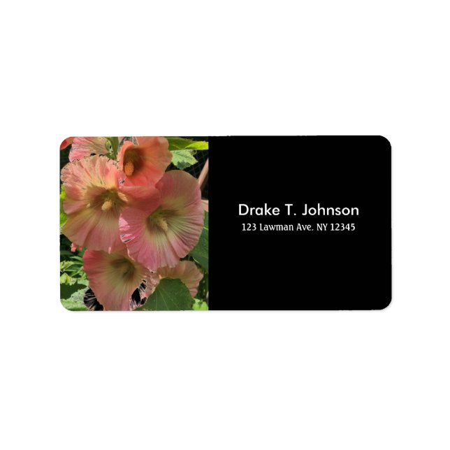 Pink Gladiola Flowers Label (Front)