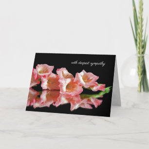 Pink Gladiola on Mirror Sympathy Card