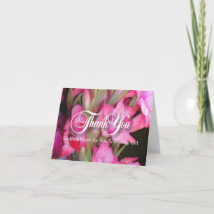 Pink Glads Thank You Blank Note Card