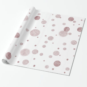 Pink Glam Bokeh Confetti Dots Wrapping Paper