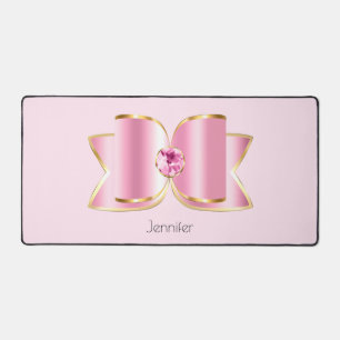 Pink Glam Bow with a Centre Gemstone Desk Mat